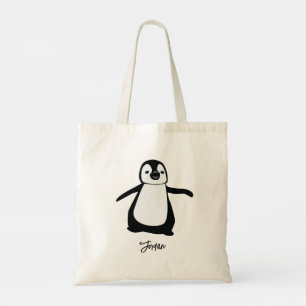 Tote Bag Fête d'illustration personnalisée de pingouin mign