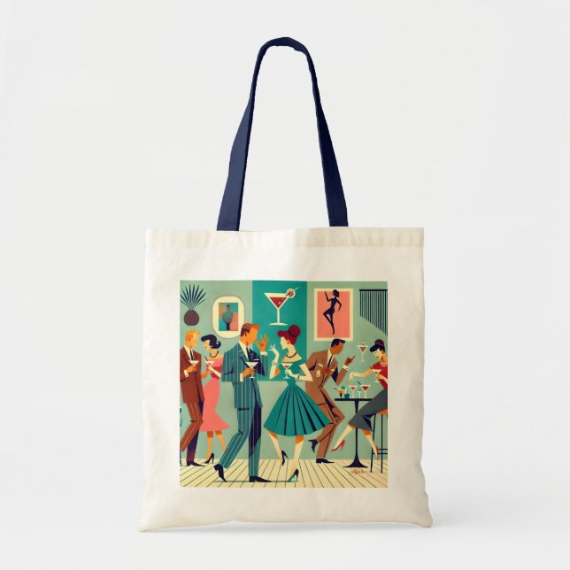 Tote Bag Fête Moderne Du Milieu Du Siècle Martini Dance (Devant)
