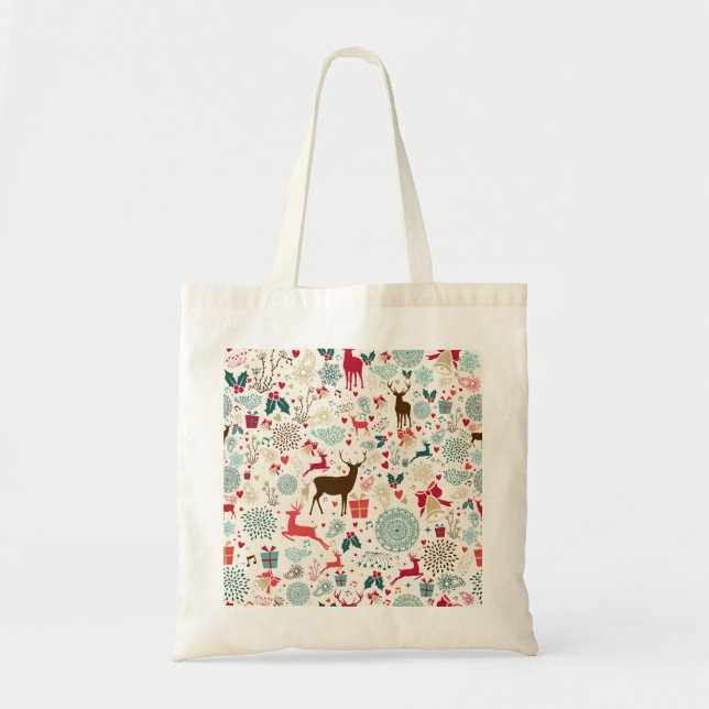 Tote Bag Fête Noël Reindeder Snowflake (Devant)