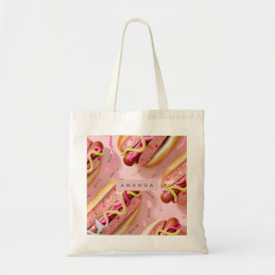 Tote Bag Fête personnalisée de hot-dogs scintillants et fan