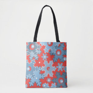 Tote Bag Fêtes de Noël Fête hiver Flamme de neige brillant