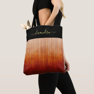 Tote Bag Feu Couleurs rustique ombre chic personnalisé rayé