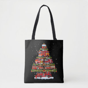 Tote Bag Feu de camion feux Pompier Camion d'incendie Noël