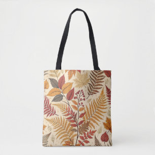 Tote Bag Feuillages et baies d'automne - Tons chauds