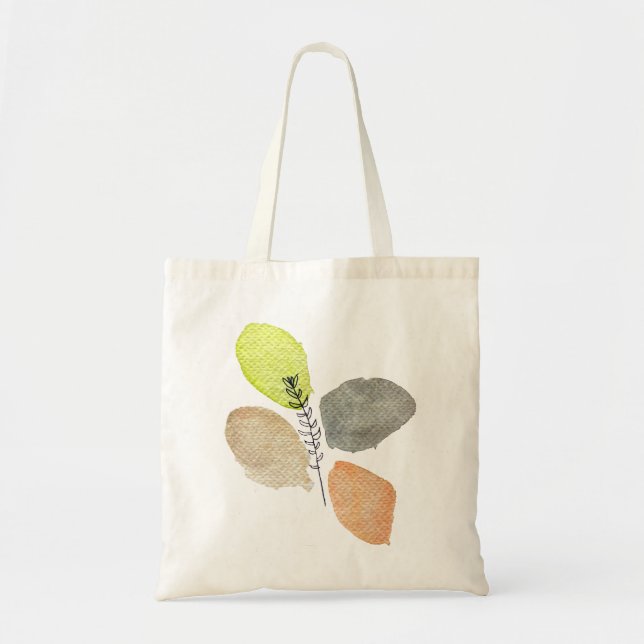 Tote Bag Feuille d'aquarelle esthétique moderne (Devant)