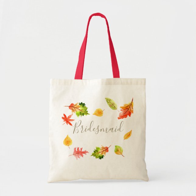 Tote Bag Feuille d'automne de chute épousant la demoiselle (Devant)