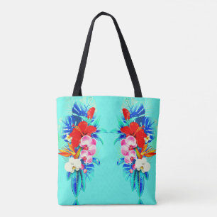 Tote Bag Feuille de monstère d'orchidée tropicale florale h