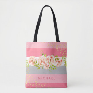Tote Bag Feuille d'or florale de Faux de Ranunculus de