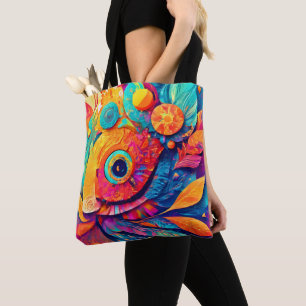 Tote Bag Feuille en forme d'œil en gros plan