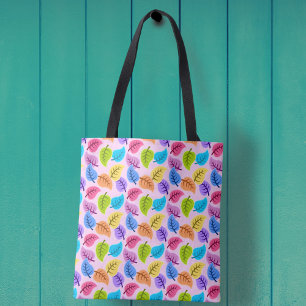 Tote Bag Feuille Pastel Colorée