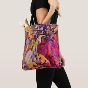Tote Bag Feuilles Automatiques Transformées En Aquarelle Fo