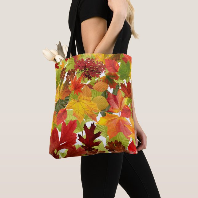 Tote Bag Feuilles automnales d'automne (De près)