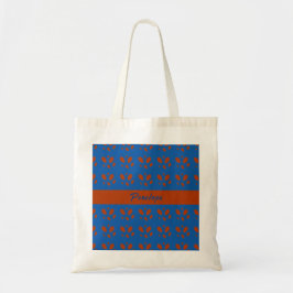 Tote Bag Feuilles botaniques de jolie rouille sur le bleu r