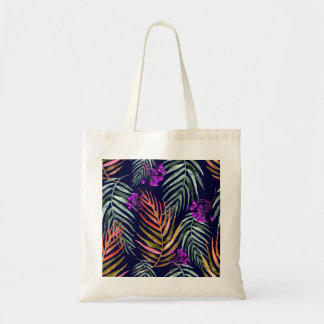 Tote Bag Feuilles d'aquarelle tropicale, éclaboussure abstr
