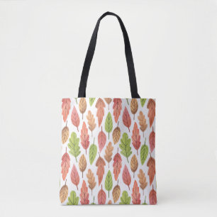 Tote Bag Feuilles d'automne Aquarelle : Motif de la nature.