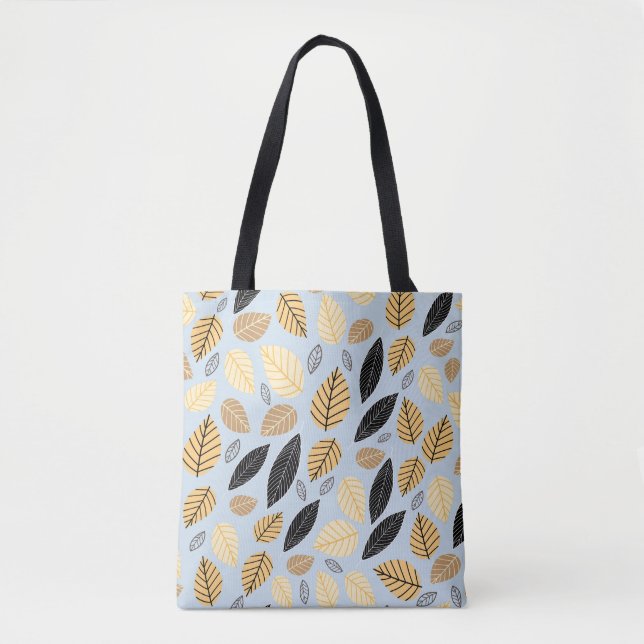 Tote Bag Feuilles d'automne : Arrière - plan bleu transpare (Devant)