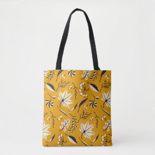 Tote Bag Feuilles d'automne dans le style dessin animé moti
