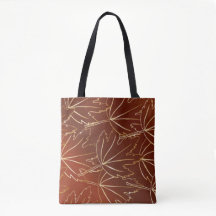 Feuilles d'automne doré motif sur brun