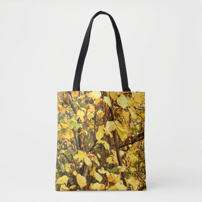 TOTE BAG FEUILLES D'AUTOMNE JAUNE (Devant)