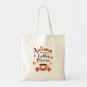 Tote Bag Feuilles d'automne & Lattés S'il Vous Plaît - Aqua