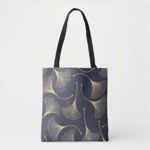 Tote Bag Feuilles de Ginkgo modèle floral sans joint