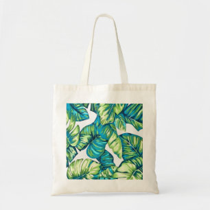 Tote Bag Feuilles de Monstera Tropical et Banana Blue Green