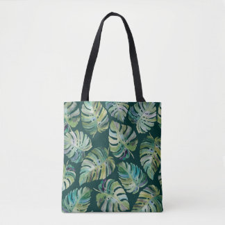 Tote Bag Feuilles de monstère exotique tropicale plante. In