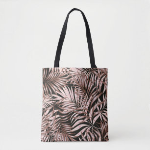 Tote Bag Feuilles de palmiers tropicaux, jungle. Patte flor