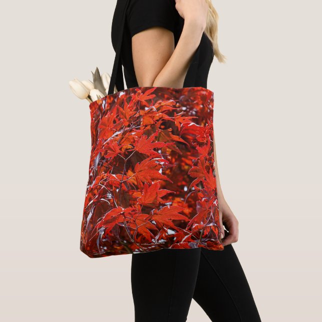 Tote Bag Feuilles d'érable rouge (De près)