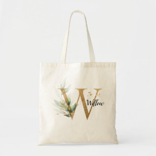 Tote Bag Feuilles d'or Verdure Élégante Foliage Personnal