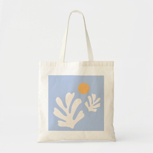 Tote Bag Feuilles Et Bouts De Soleil Coupés Abstraits Forme (Devant)