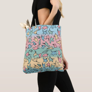 Tote Bag Feuilles pastel colorées