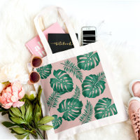 Feuilles Pink & Green Palm sans couture Motif