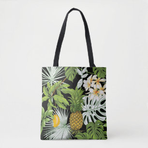 Tote Bag Feuilles tropicaux et fruits sans couture motif