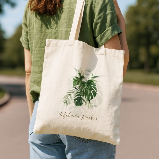Tote Bag Feuilles tropicaux modernes personnalisés (Créateur téléchargé)
