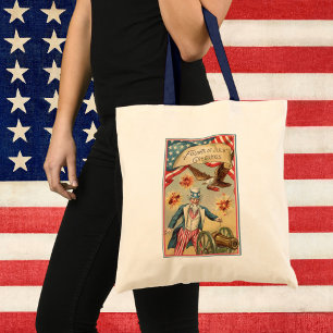 Tote Bag Feux d'artifice vintage du 4 juillet avec l'oncle