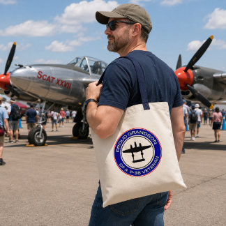 Tote Bag Fier petit-fils d'un vétéran du P-38
