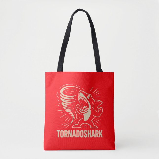 Tote Bag Fierce requin tornade conception d'art pour viral (Devant)
