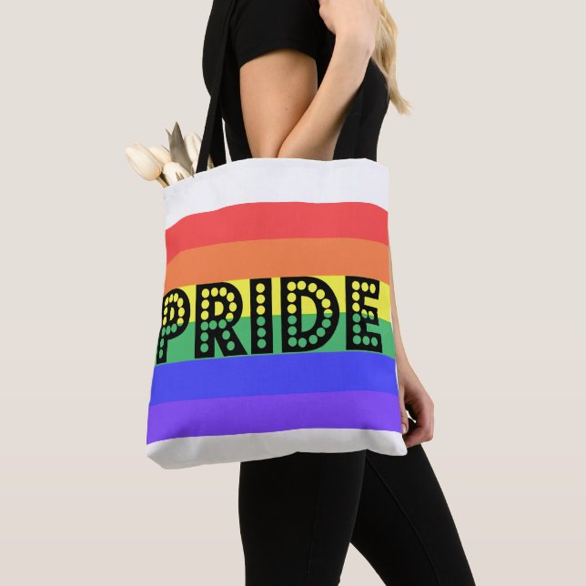 Tote Bag Fierté arc-en-ciel (De près)