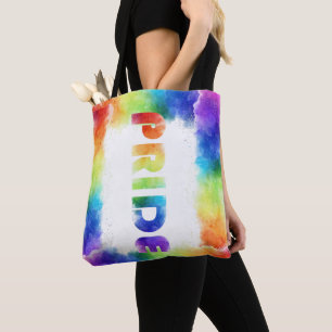 Tote Bag Fierté Arc-en-ciel avant et arrière Décoré
