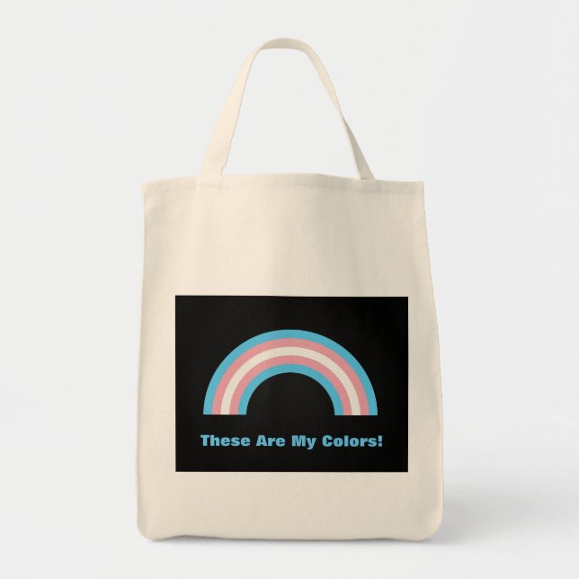Tote Bag fierté arc-en-ciel transgenre (Devant)