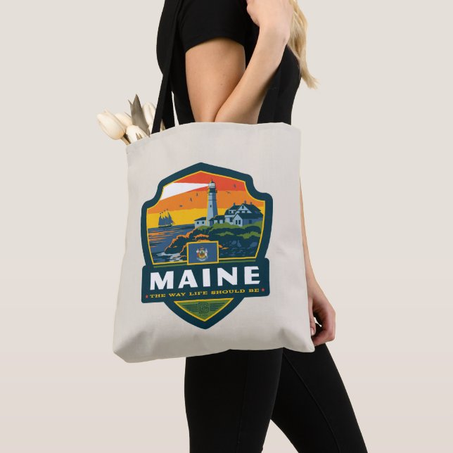 Tote Bag Fierté de l'État | Maine (De près)