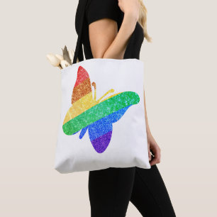 Tote Bag Fierté LGBTQA+ papillon arc-en-ciel