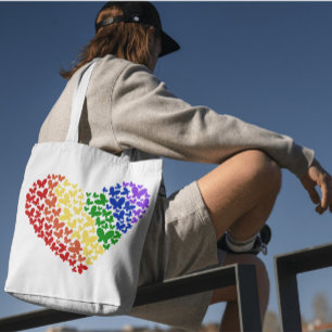 Tote Bag Fierté Papillon Coeur - LGBTQ+ Couleurs du drapeau