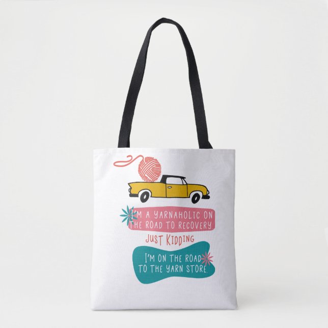 Tote Bag Fil à tricoter drôle de l'énonciation W. de (Devant)