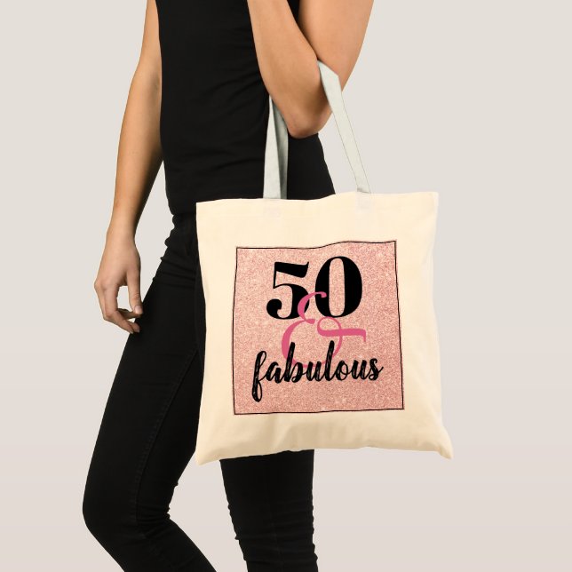 Tote Bag Fille 50 & Fabuleux Anniversaire Parties scintilla (Devant (produit))