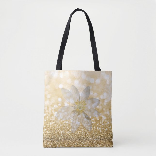Tote Bag Fille adorable, Faisée, Glitterie, Bokeh (Devant)