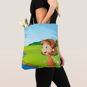 Tote Bag Fille au paysage naturel de la rivière