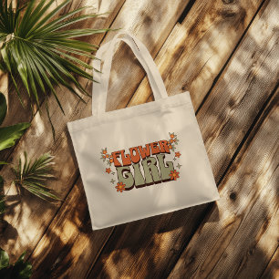 Tote Bag Fille aux fleurs – Floral Rétro Bohème 