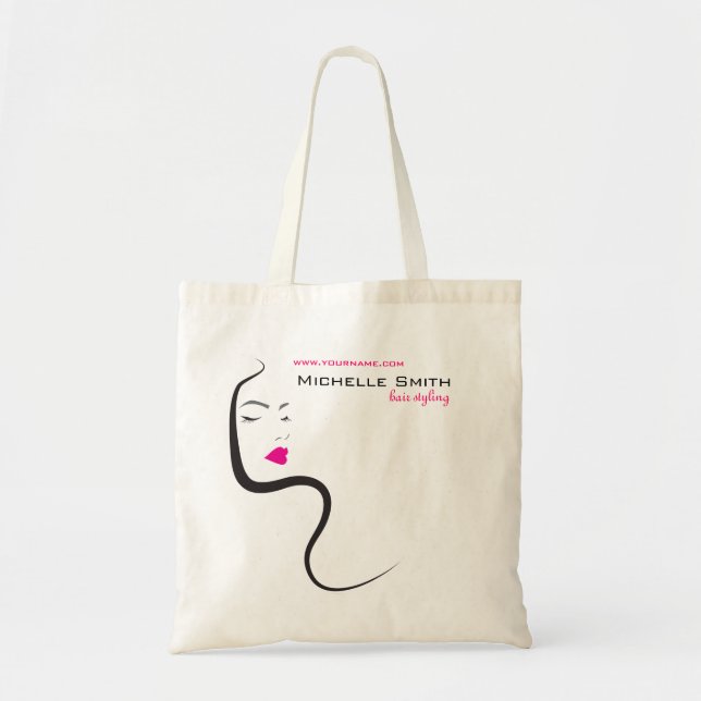 Tote Bag Fille avec cheveux ondulés Coiffure icône de marqu (Devant)